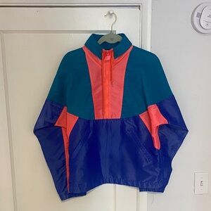 Vintage New Balance Colorblock Windbreaker Jacket - Teal, Royal Blue & Coral